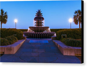 Pineapple At Night - Canvas Print