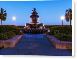 Pineapple At Night - Canvas Print
